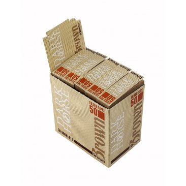 Dark Horse Brown Filtertips, unbleached Slim Tips, 50 Booklets per Box = 1 unit